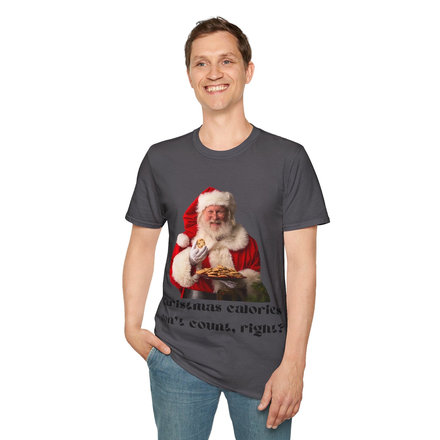 Funny Christmas T-Shirt – 'Christmas Calories Don’t Count?' | Perfect Holiday Party Tee & Gift Idea