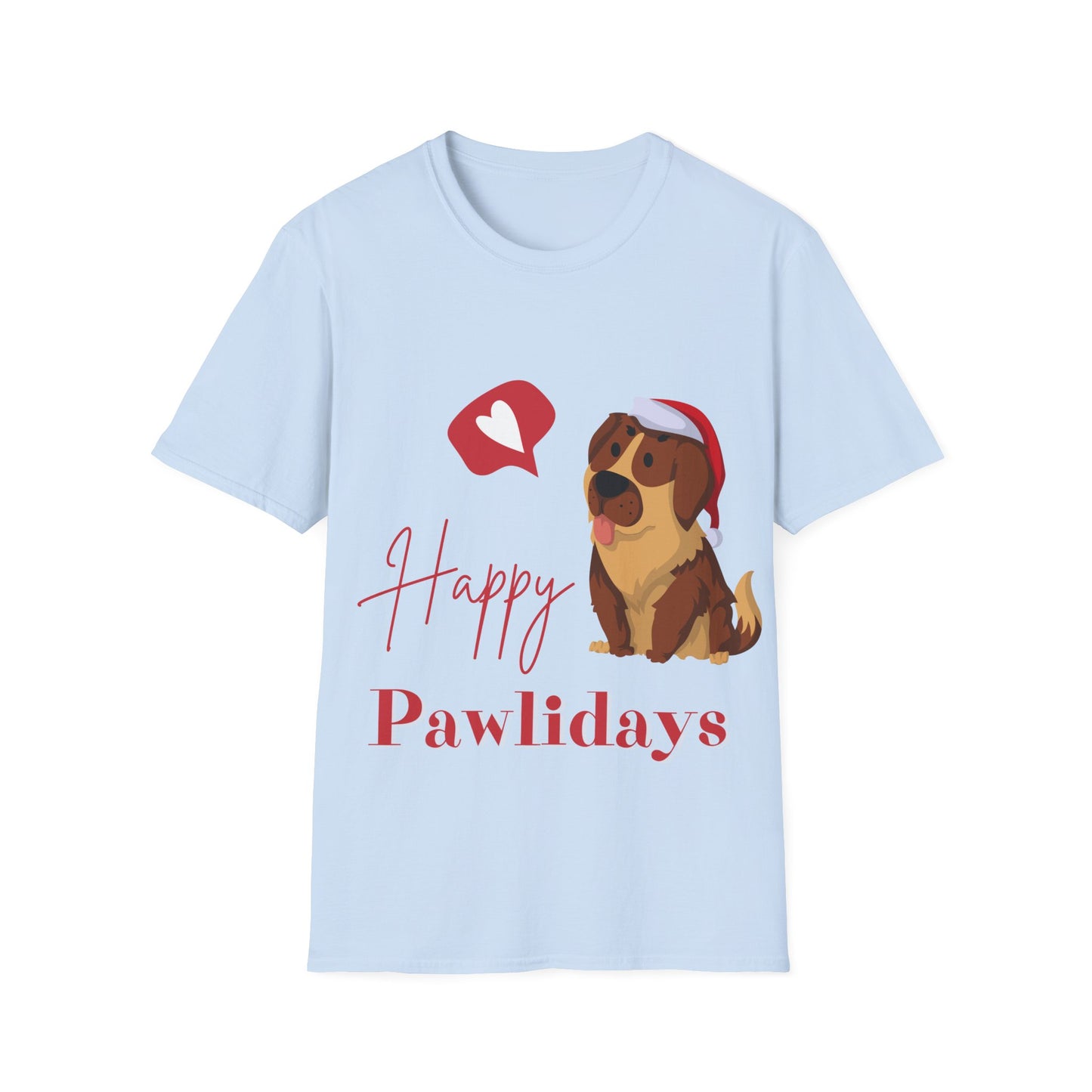 Happy Pawlidays Unisex Softstyle T-Shirt – Celebrate Your Furry Friends | Perfect Pet Lover Gift