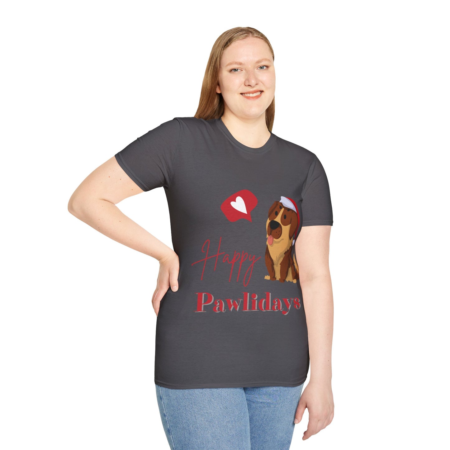 Happy Pawlidays Unisex Softstyle T-Shirt – Celebrate Your Furry Friends | Perfect Pet Lover Gift