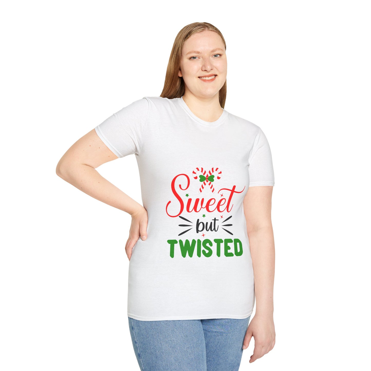 Sweet But Twisted Holiday T-Shirt – Unisex Softstyle Tee | Perfect Christmas Gift for Fun-Loving Souls