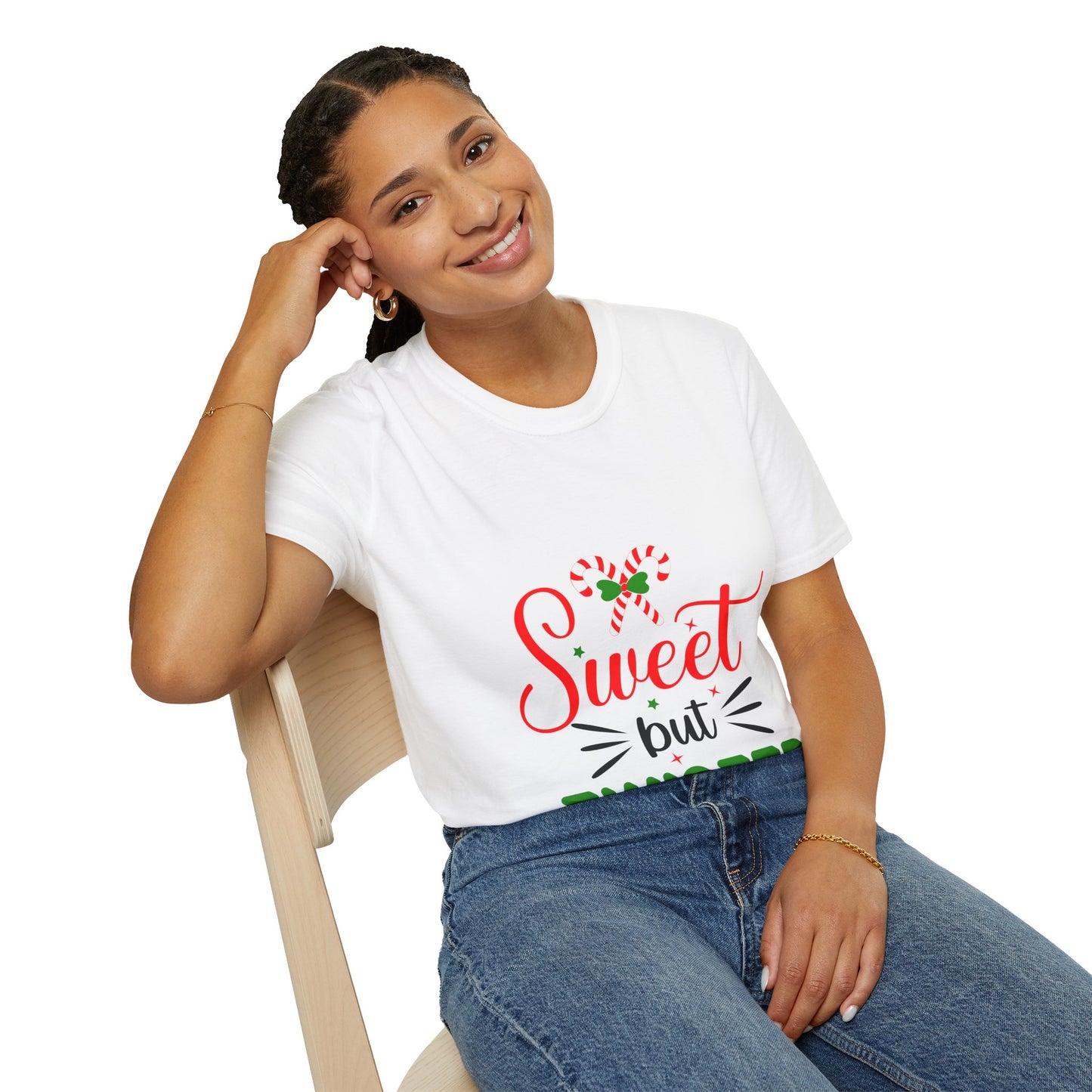 Sweet But Twisted Holiday T-Shirt – Unisex Softstyle Tee | Perfect Christmas Gift for Fun-Loving Souls