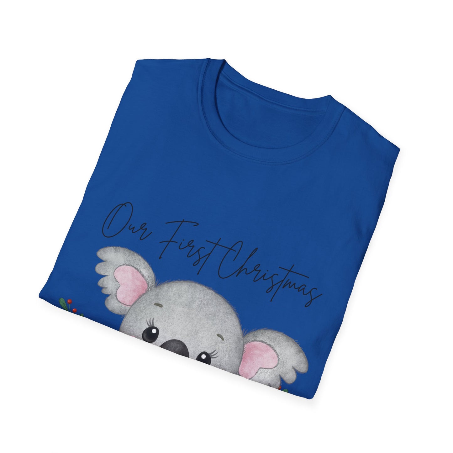 Our First Christmas Koala T-Shirt | Unisex Softstyle Tee for New Parents