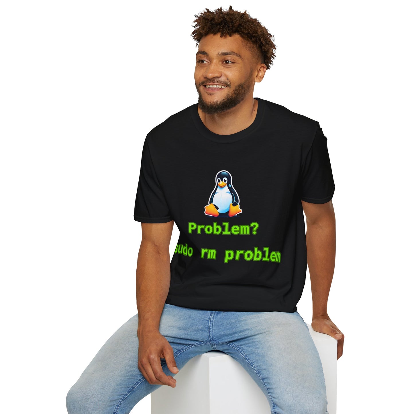Funny Tech Humor T-Shirt – 'Problem? sudo rm problem' – Unisex Softstyle