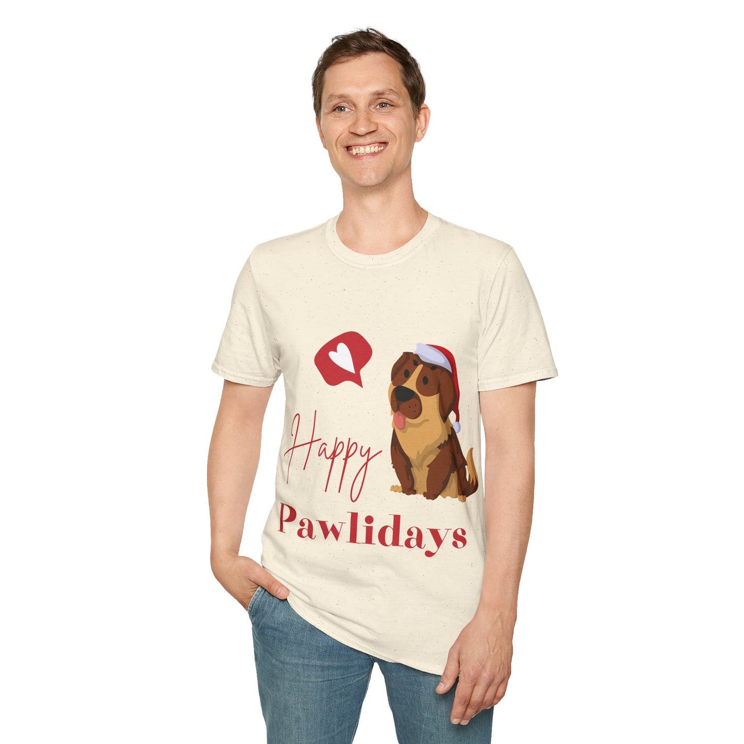 Happy Pawlidays Unisex Softstyle T-Shirt – Celebrate Your Furry Friends | Perfect Pet Lover Gift