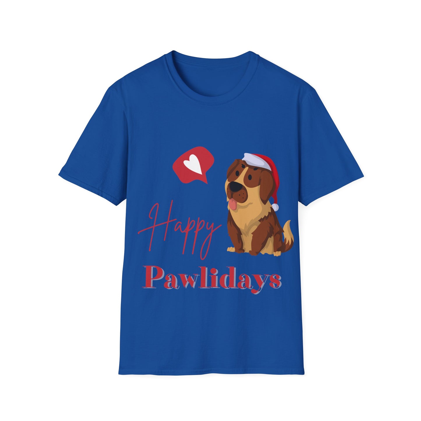 Happy Pawlidays Unisex Softstyle T-Shirt – Celebrate Your Furry Friends | Perfect Pet Lover Gift