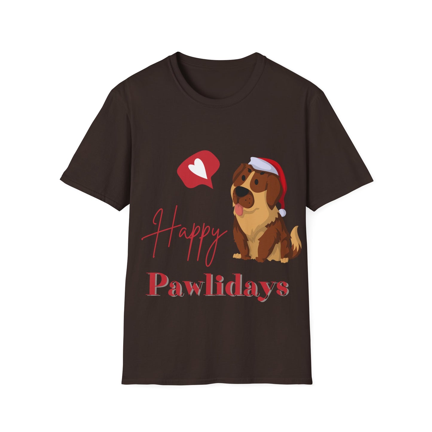 Happy Pawlidays Unisex Softstyle T-Shirt – Celebrate Your Furry Friends | Perfect Pet Lover Gift