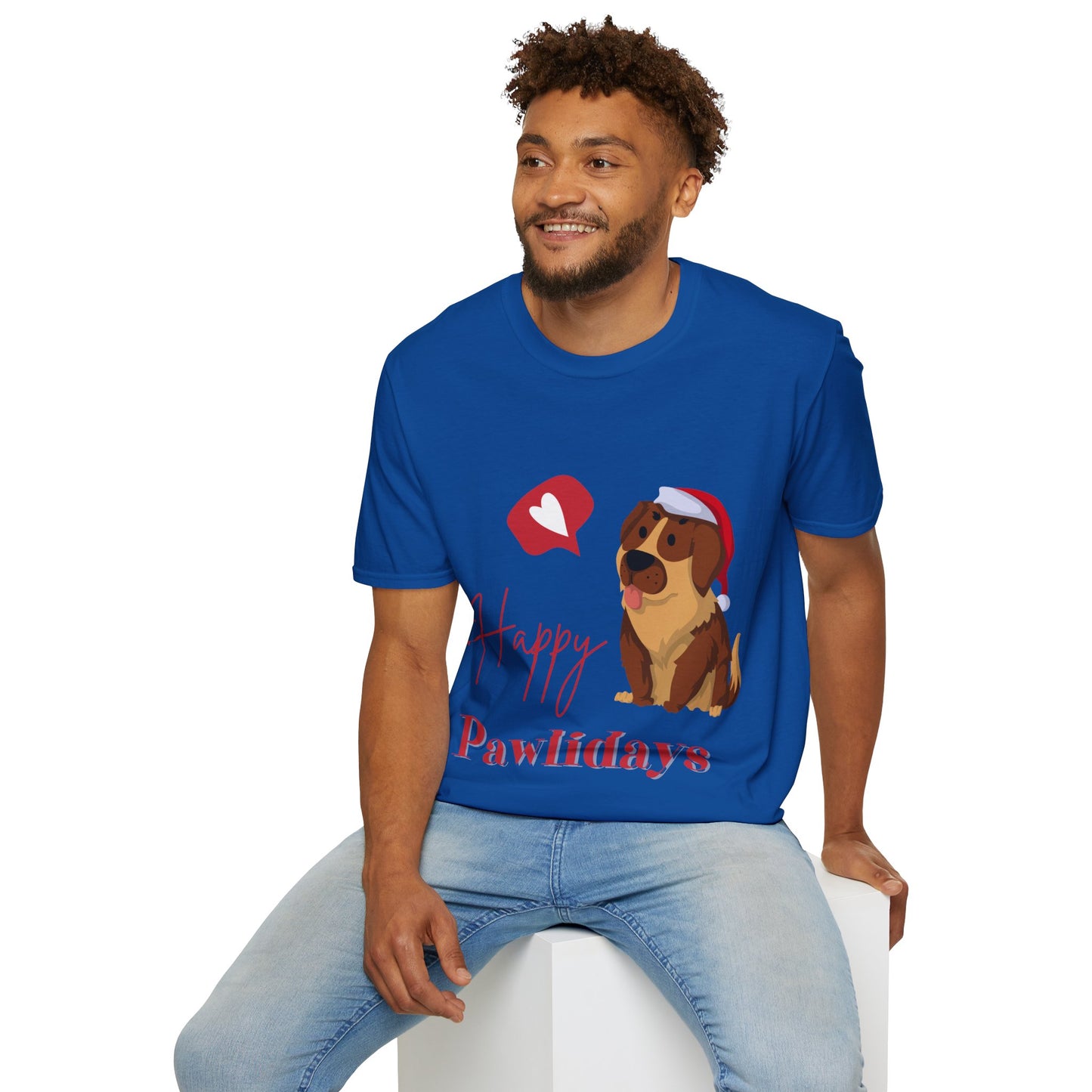 Happy Pawlidays Unisex Softstyle T-Shirt – Celebrate Your Furry Friends | Perfect Pet Lover Gift