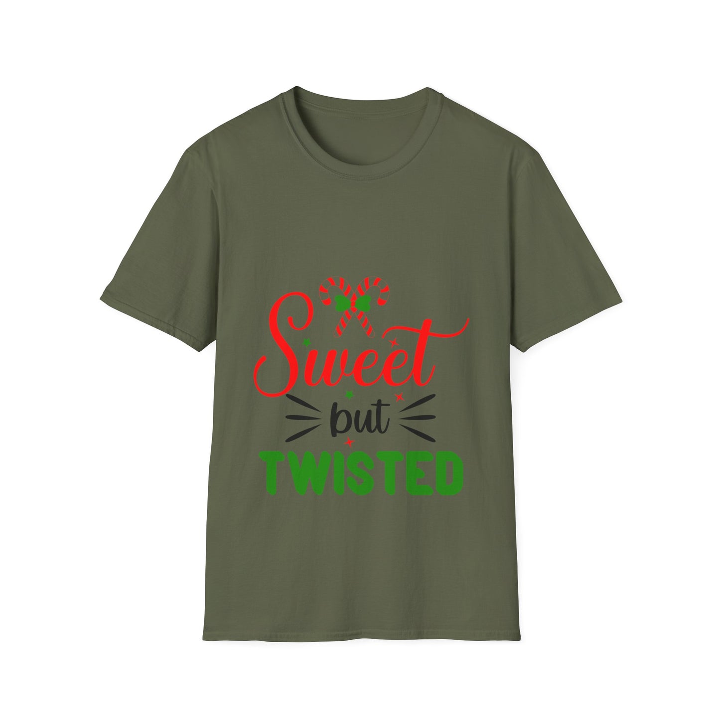 Sweet But Twisted Holiday T-Shirt – Unisex Softstyle Tee | Perfect Christmas Gift for Fun-Loving Souls