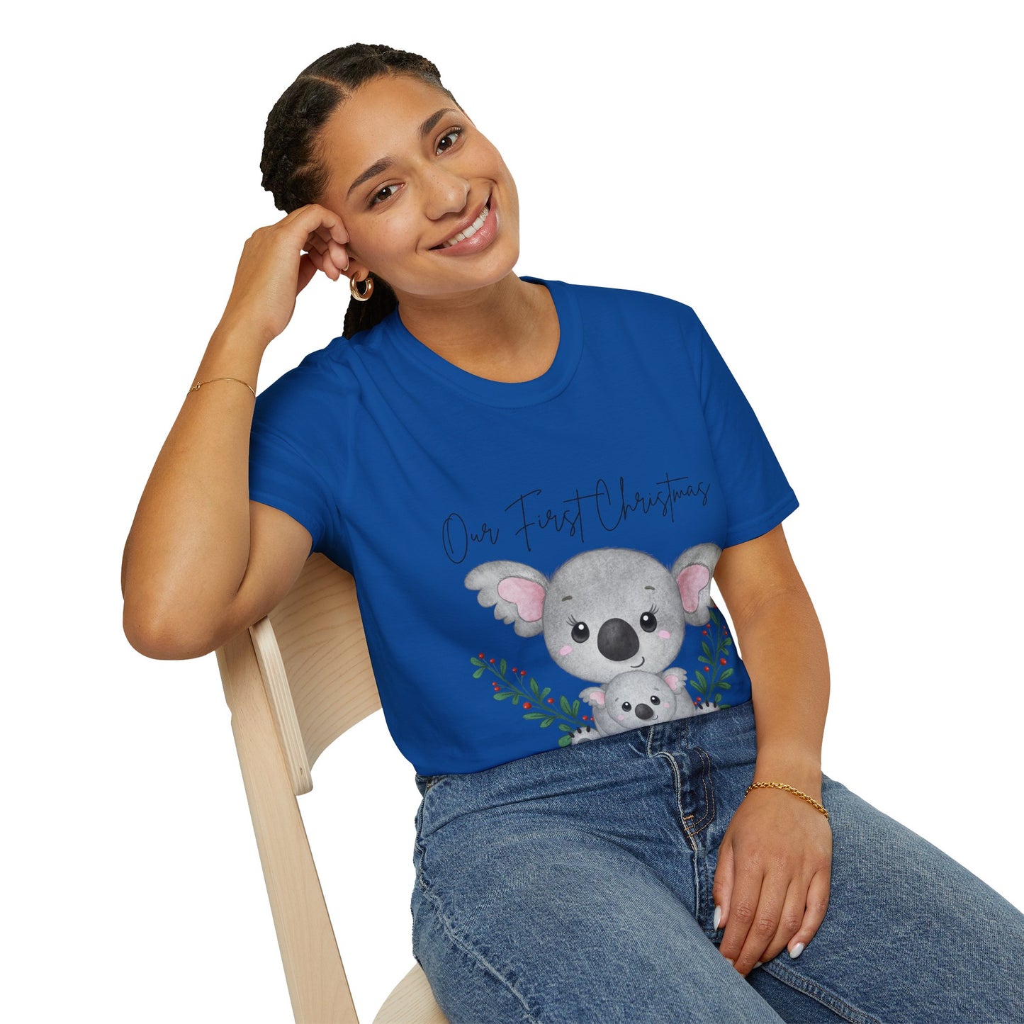 Our First Christmas Koala T-Shirt | Unisex Softstyle Tee for New Parents
