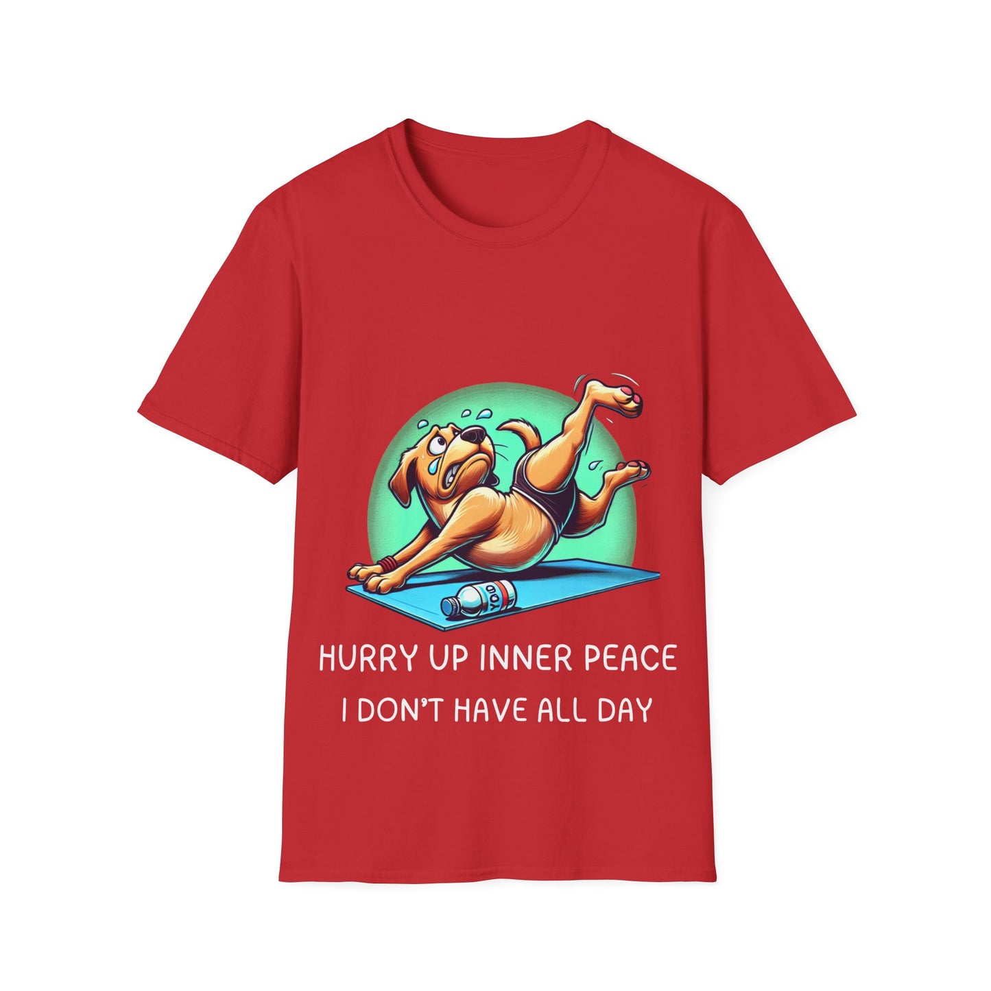 Yoga T-Shirt – 'Hurry Up Inner Peace, I Don’t Have All Day' – Comfy Cotton Blend