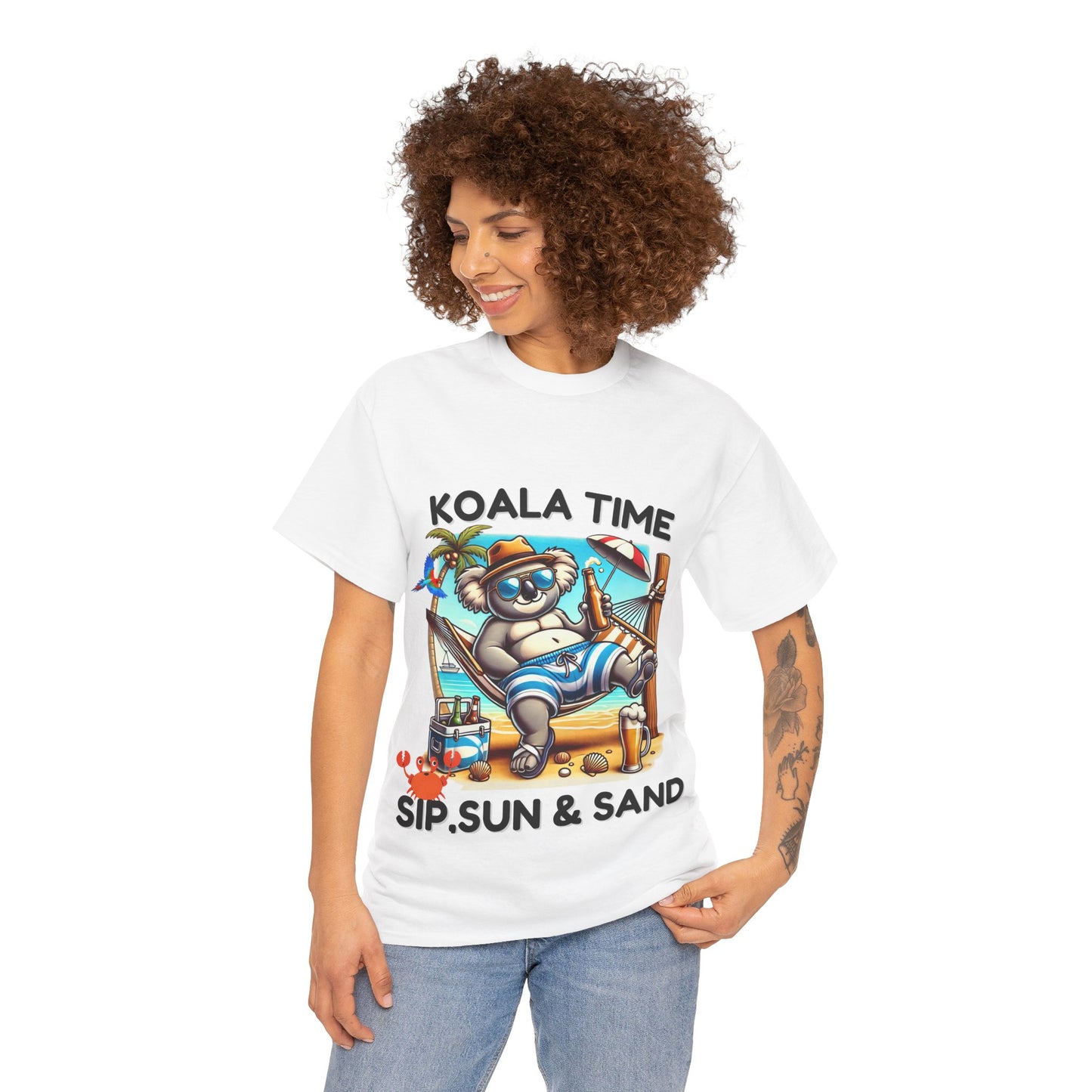 Koala Time: Sip, Sun & Sand" T-Shirt