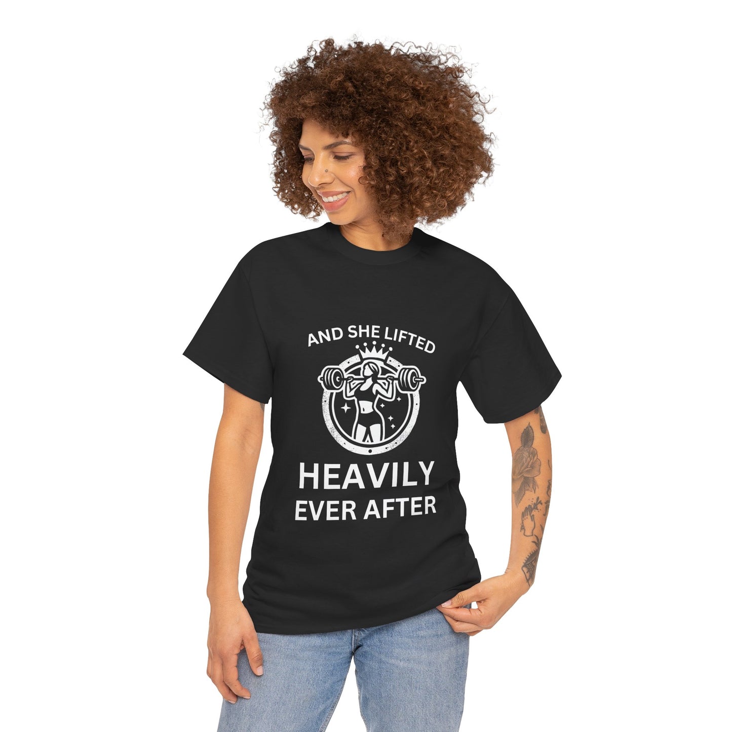 Women's Fitness Tee - And she lifted heavily ever after Gym Shirt