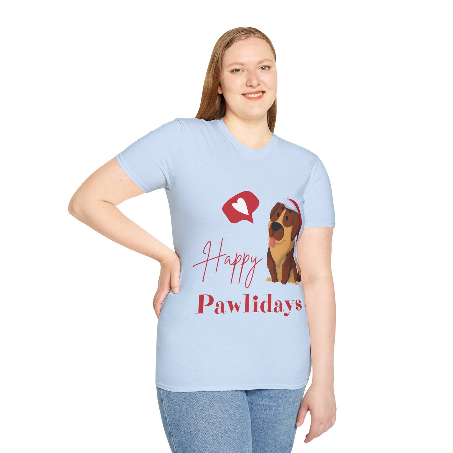 Happy Pawlidays Unisex Softstyle T-Shirt – Celebrate Your Furry Friends | Perfect Pet Lover Gift