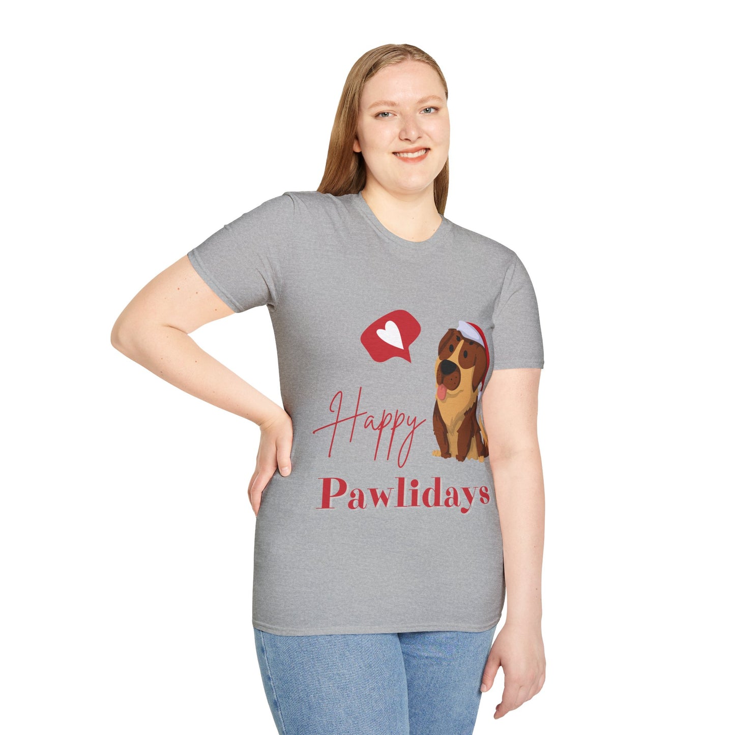 Happy Pawlidays Unisex Softstyle T-Shirt – Celebrate Your Furry Friends | Perfect Pet Lover Gift