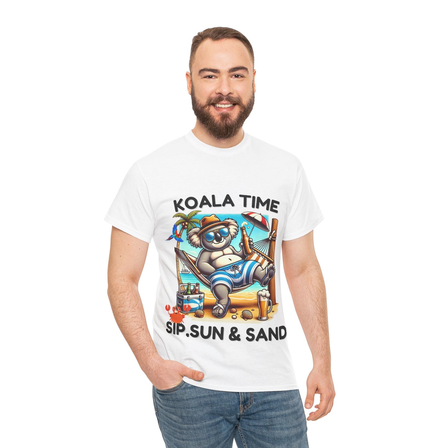 Koala Time: Sip, Sun & Sand" T-Shirt