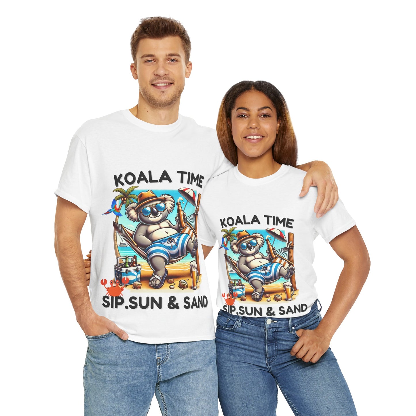 Koala Time: Sip, Sun & Sand" T-Shirt