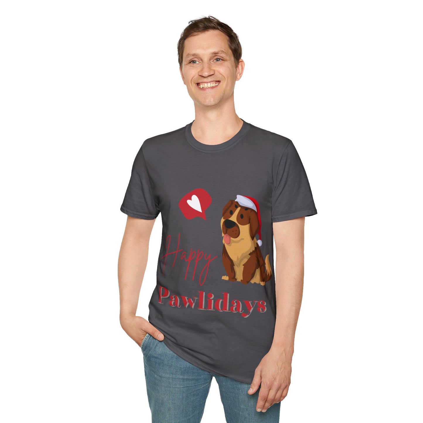 Happy Pawlidays Unisex Softstyle T-Shirt – Celebrate Your Furry Friends | Perfect Pet Lover Gift