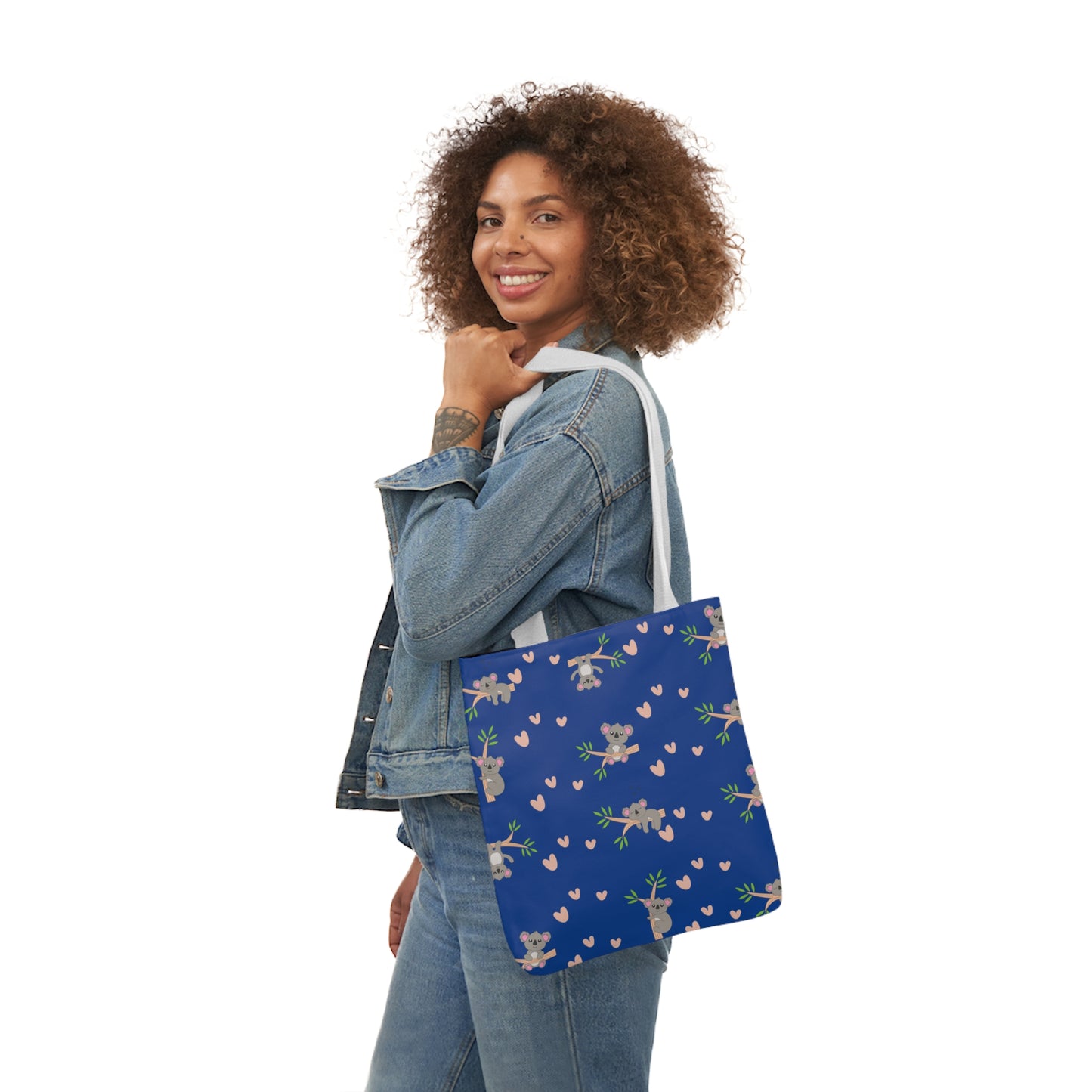 Cozy Koala Canvas Tote Bag with 5-Color Straps – Perfect for Nature Lovers