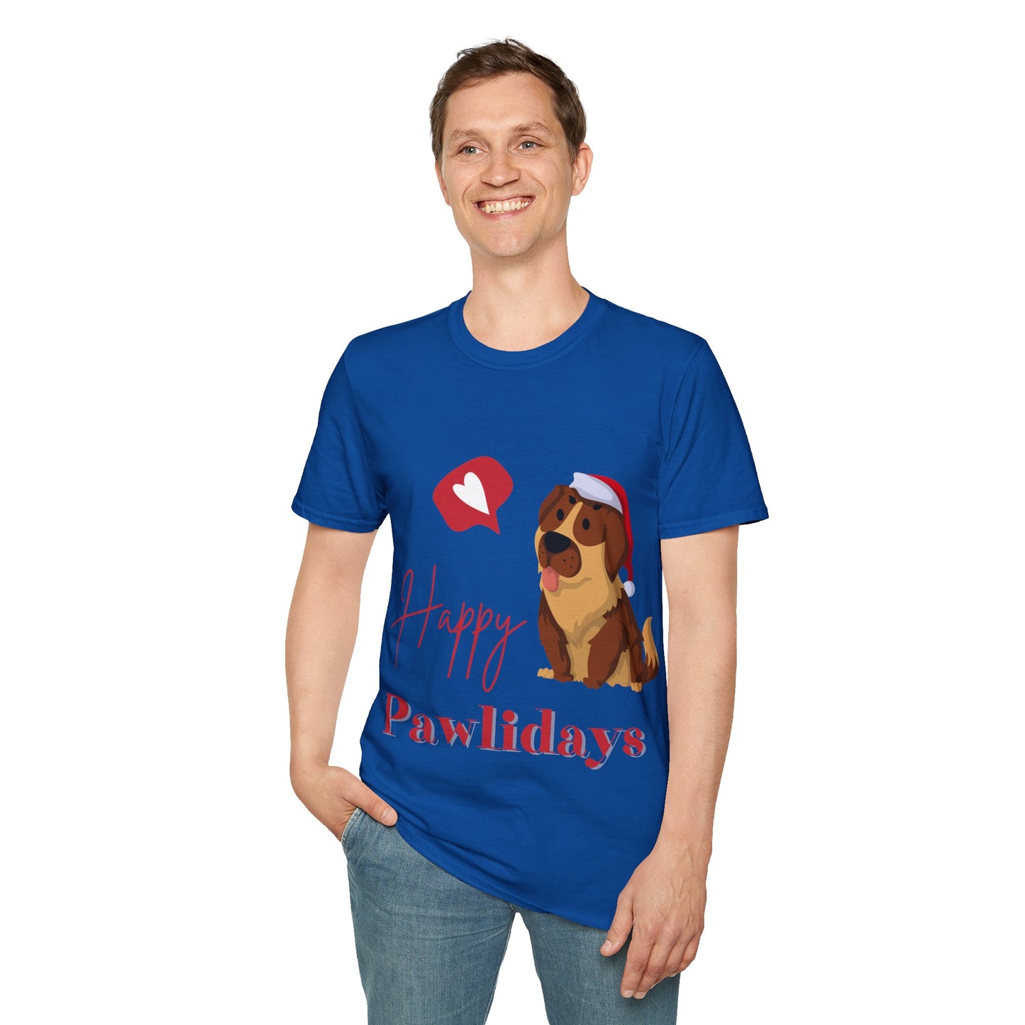 Happy Pawlidays Unisex Softstyle T-Shirt – Celebrate Your Furry Friends | Perfect Pet Lover Gift