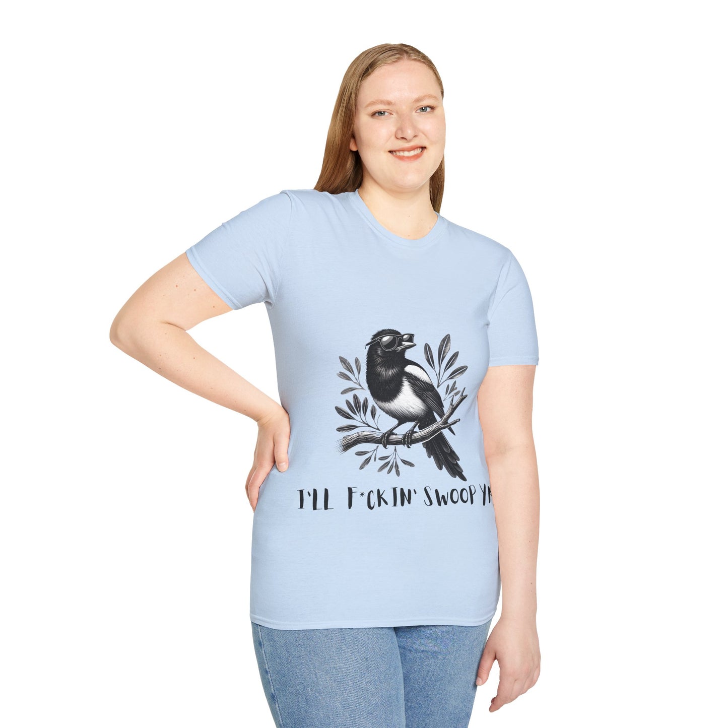 Magpie Unisex Tee – "I’ll F*ckin’ Swoop Ya" | Fun Aussie Humor Shirt