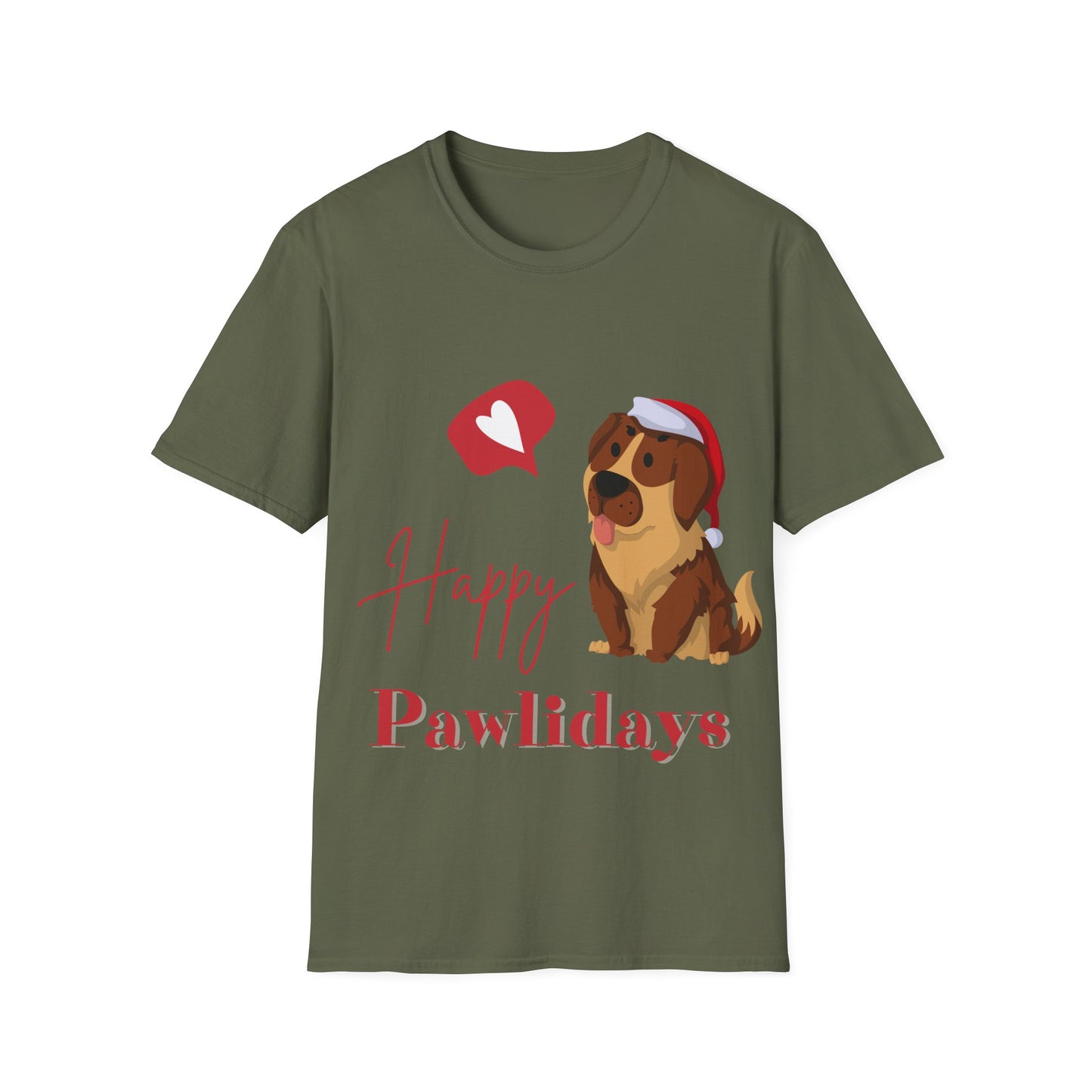 Happy Pawlidays Unisex Softstyle T-Shirt – Celebrate Your Furry Friends | Perfect Pet Lover Gift
