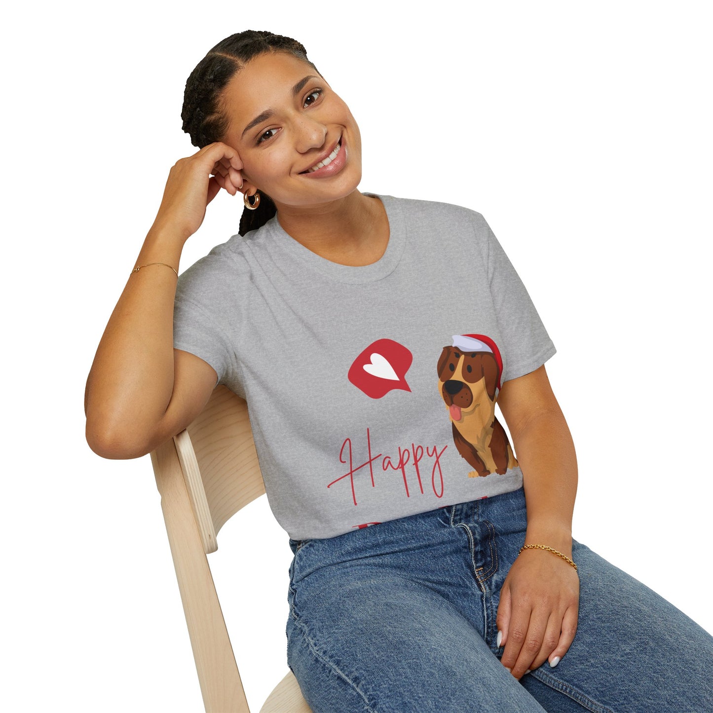 Happy Pawlidays Unisex Softstyle T-Shirt – Celebrate Your Furry Friends | Perfect Pet Lover Gift