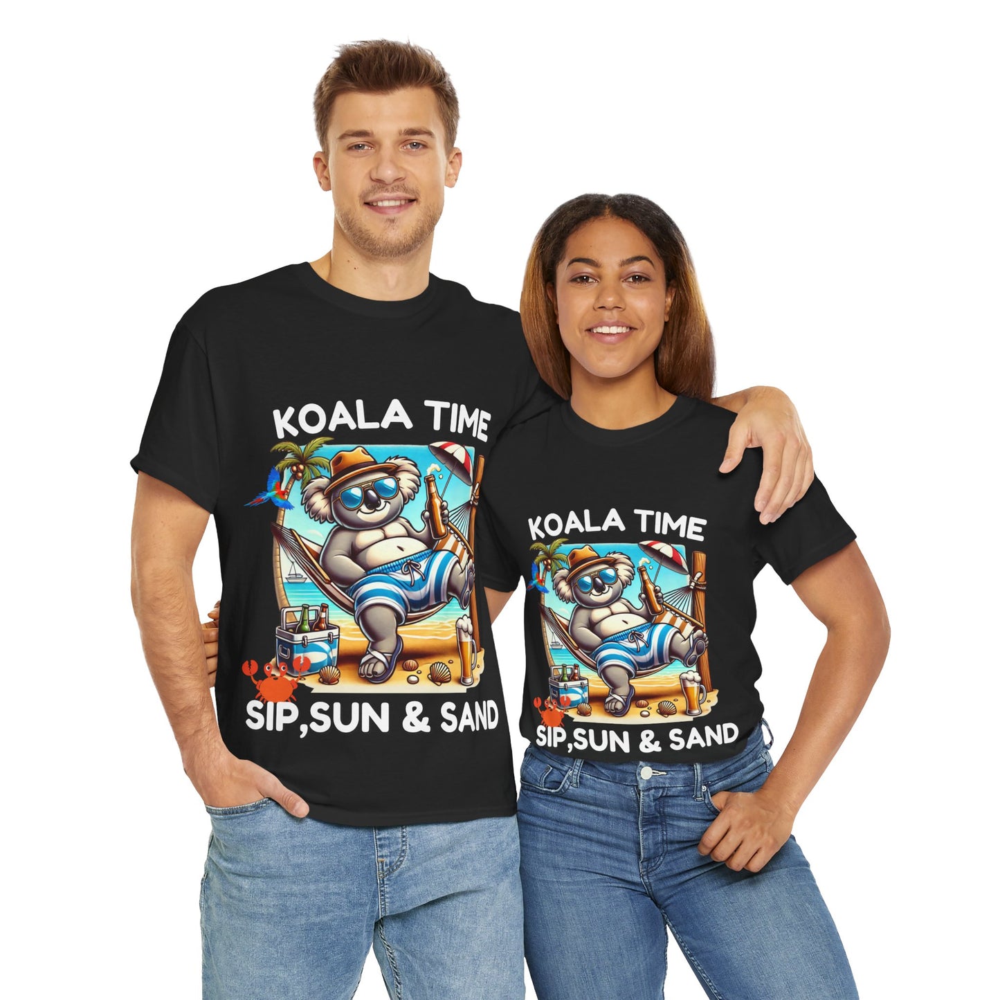 Koala Time: Sip, Sun & Sand" T-Shirt