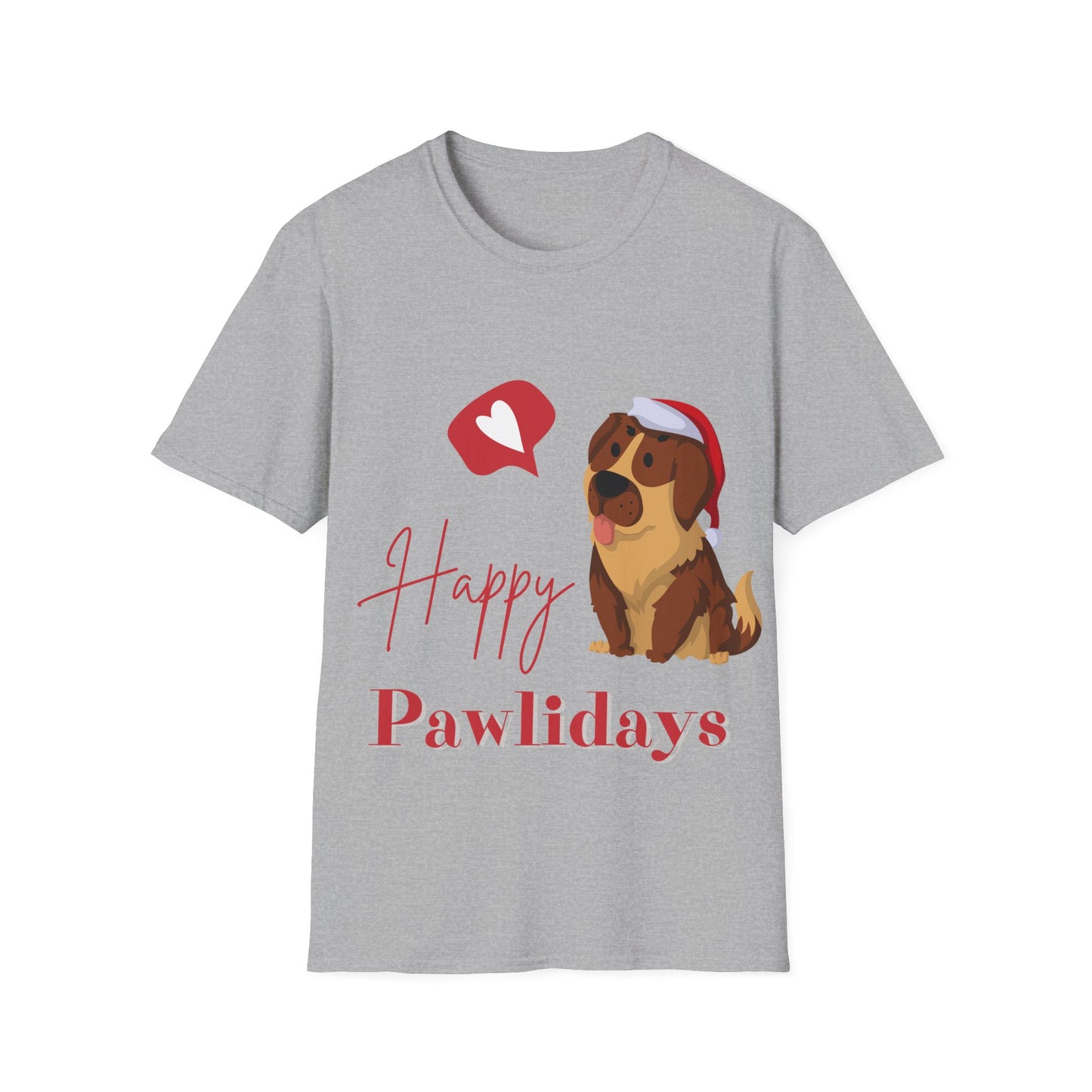 Happy Pawlidays Unisex Softstyle T-Shirt – Celebrate Your Furry Friends | Perfect Pet Lover Gift