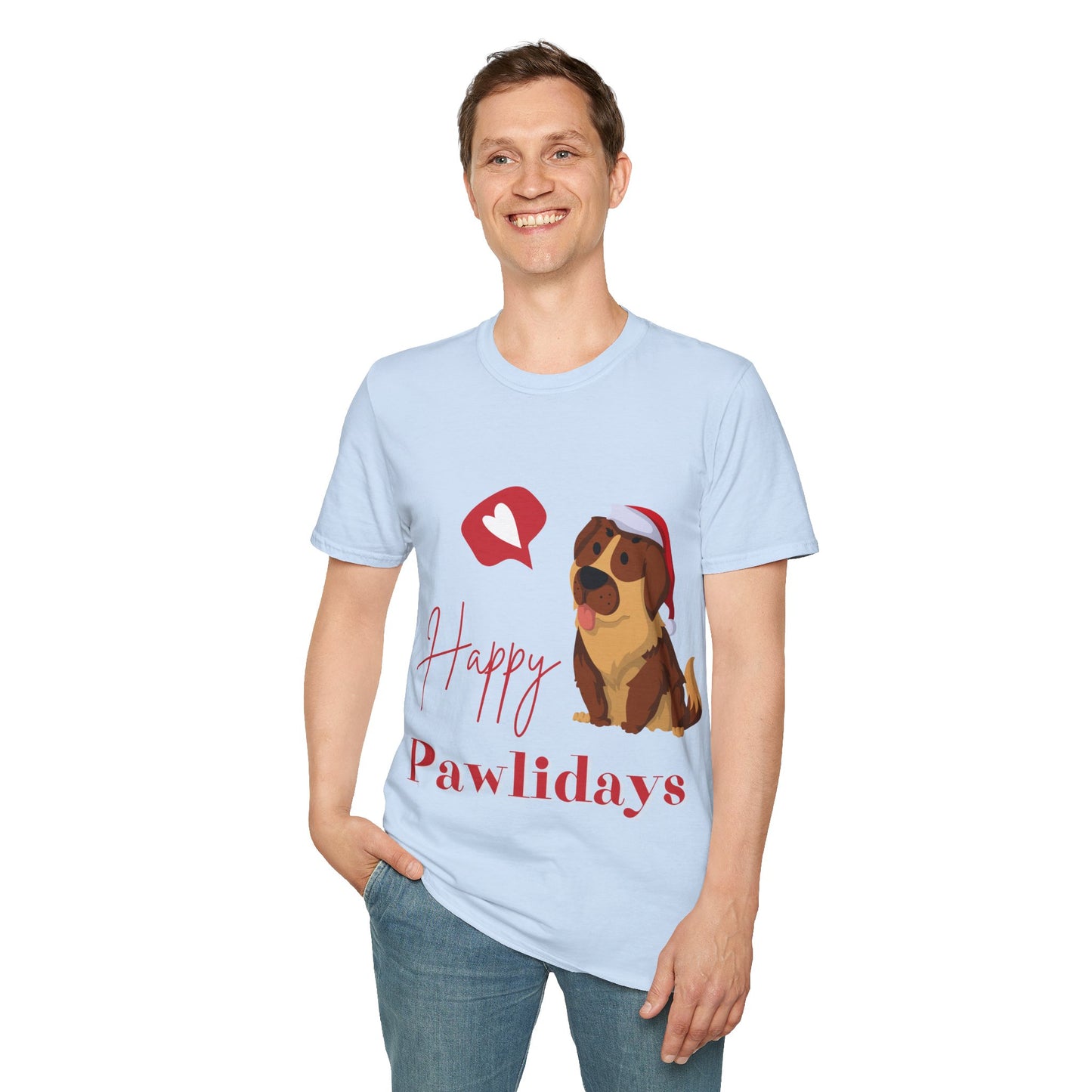 Happy Pawlidays Unisex Softstyle T-Shirt – Celebrate Your Furry Friends | Perfect Pet Lover Gift