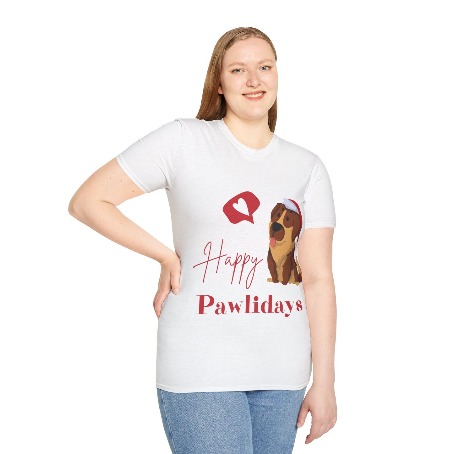 Happy Pawlidays Unisex Softstyle T-Shirt – Celebrate Your Furry Friends | Perfect Pet Lover Gift