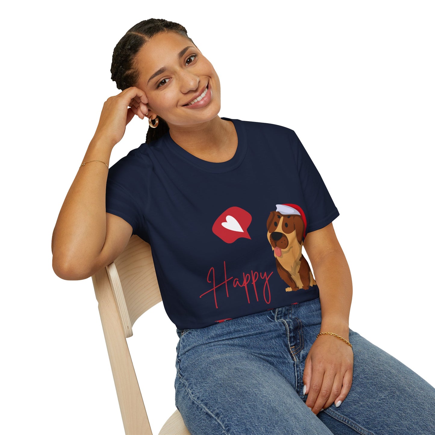 Happy Pawlidays Unisex Softstyle T-Shirt – Celebrate Your Furry Friends | Perfect Pet Lover Gift