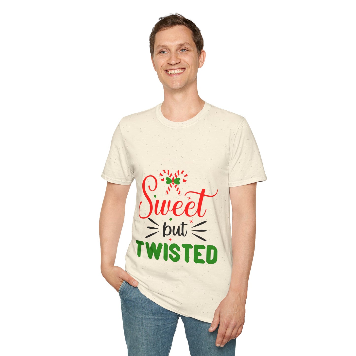 Sweet But Twisted Holiday T-Shirt – Unisex Softstyle Tee | Perfect Christmas Gift for Fun-Loving Souls