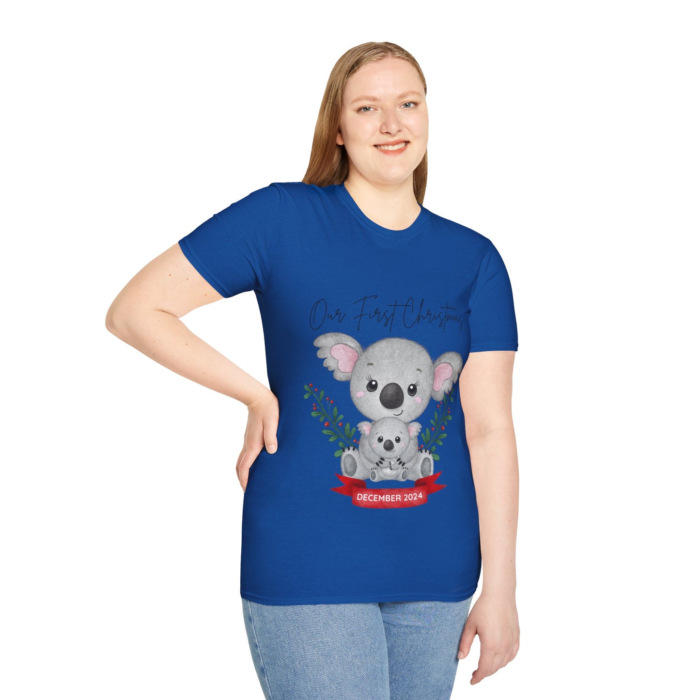 Our First Christmas Koala T-Shirt | Unisex Softstyle Tee for New Parents