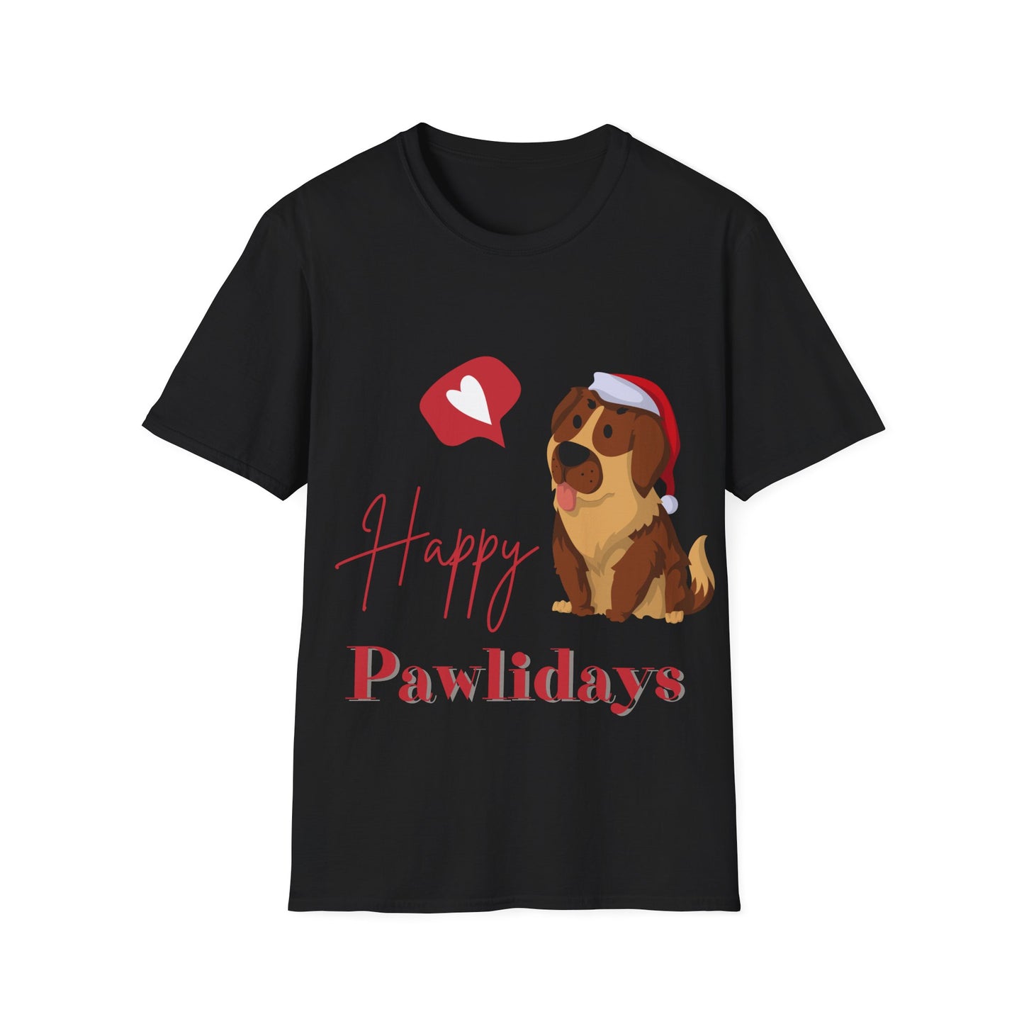 Happy Pawlidays Unisex Softstyle T-Shirt – Celebrate Your Furry Friends | Perfect Pet Lover Gift