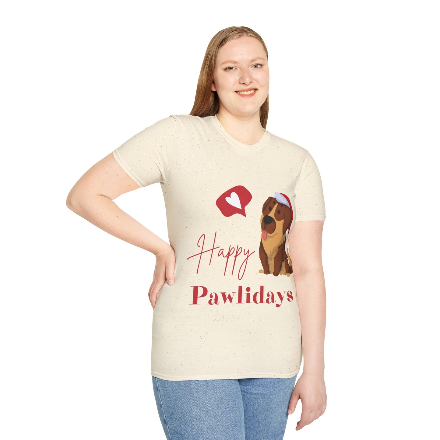 Happy Pawlidays Unisex Softstyle T-Shirt – Celebrate Your Furry Friends | Perfect Pet Lover Gift