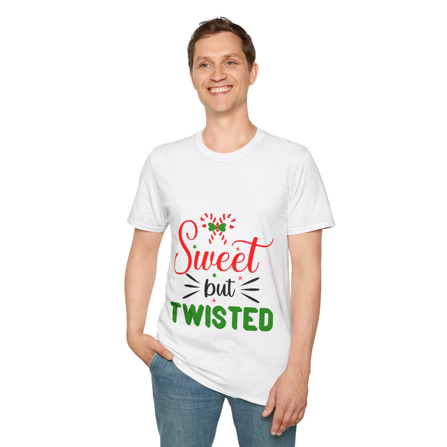 Sweet But Twisted Holiday T-Shirt – Unisex Softstyle Tee | Perfect Christmas Gift for Fun-Loving Souls