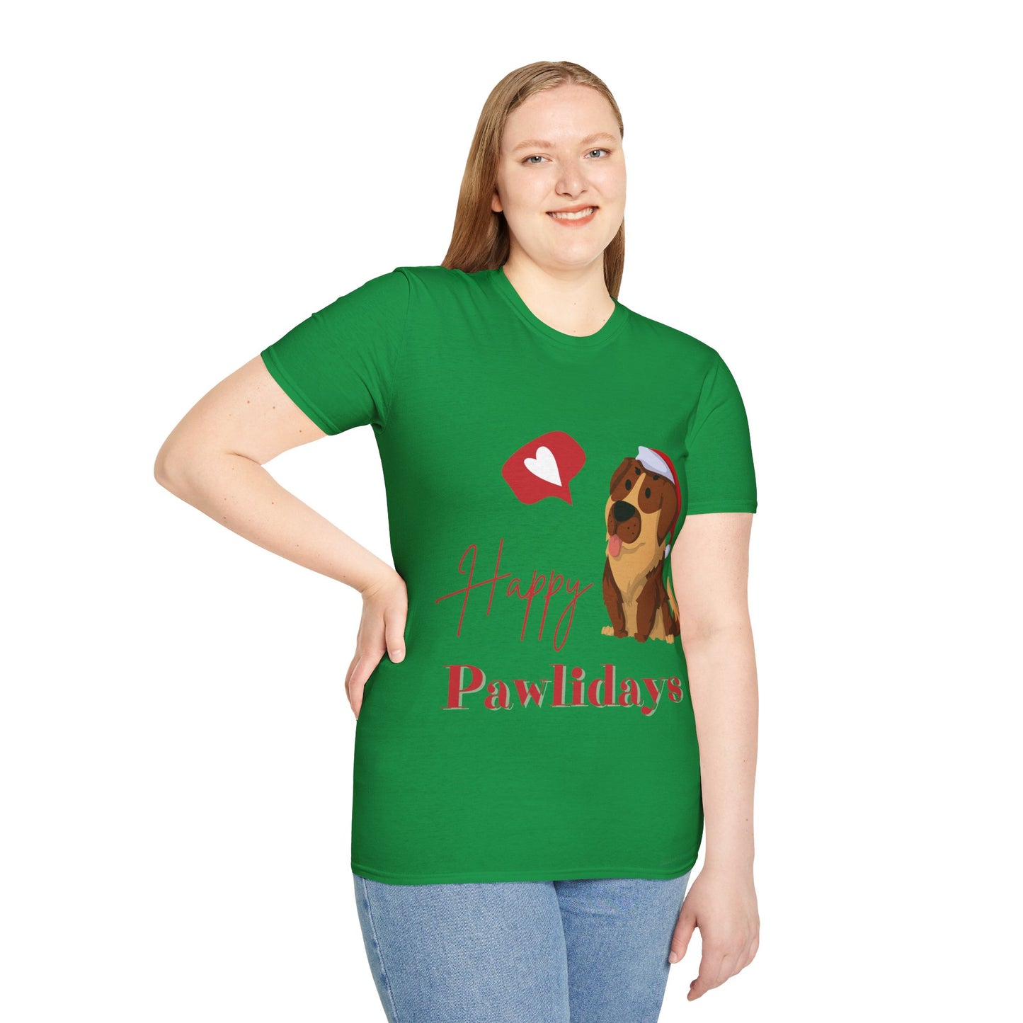 Happy Pawlidays Unisex Softstyle T-Shirt – Celebrate Your Furry Friends | Perfect Pet Lover Gift
