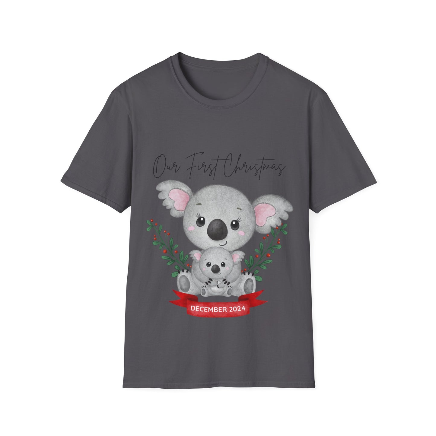 Our First Christmas Koala T-Shirt | Unisex Softstyle Tee for New Parents