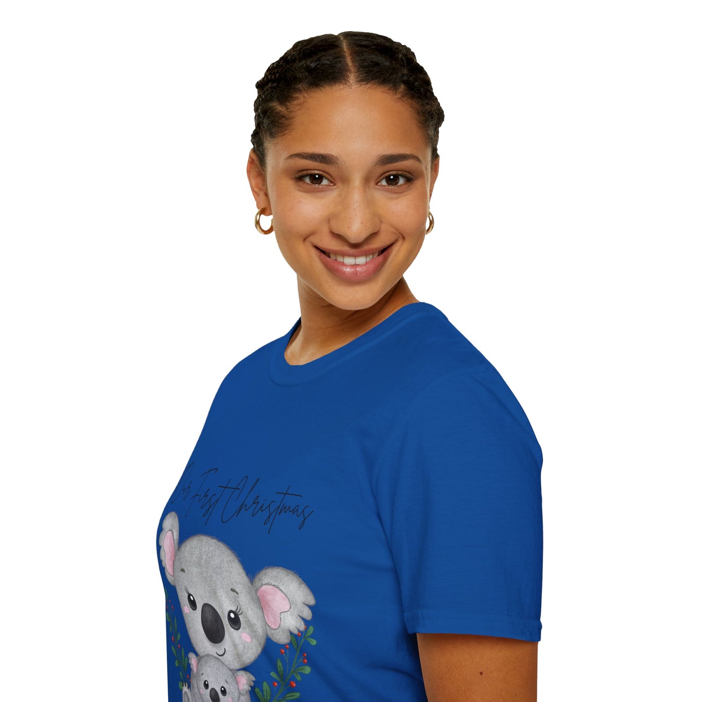 Our First Christmas Koala T-Shirt | Unisex Softstyle Tee for New Parents