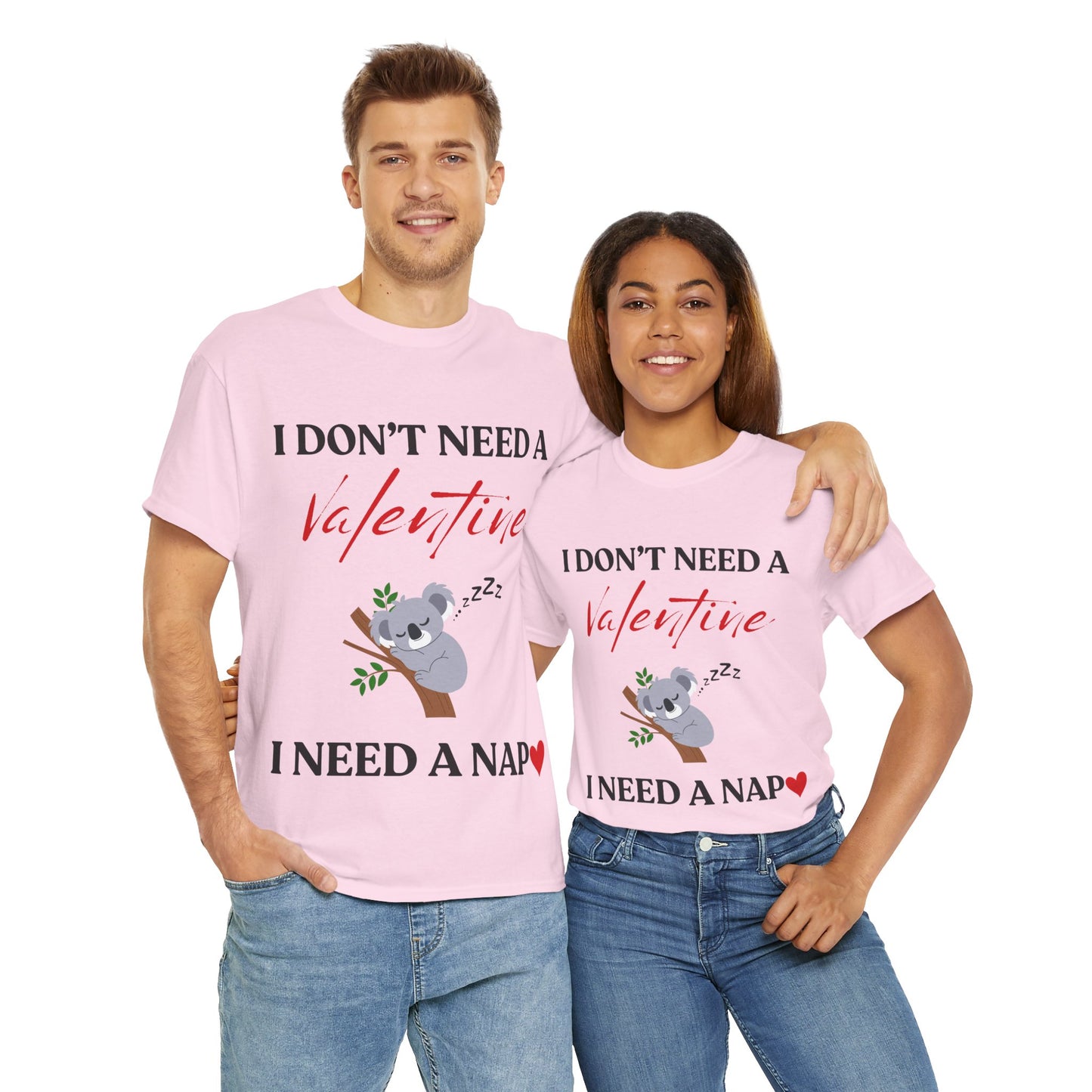 Funny 'I Don't Need a Valentine, I Need a Nap' Unisex Heavy Cotton Tee - The Perfect Valentine's Day Gift