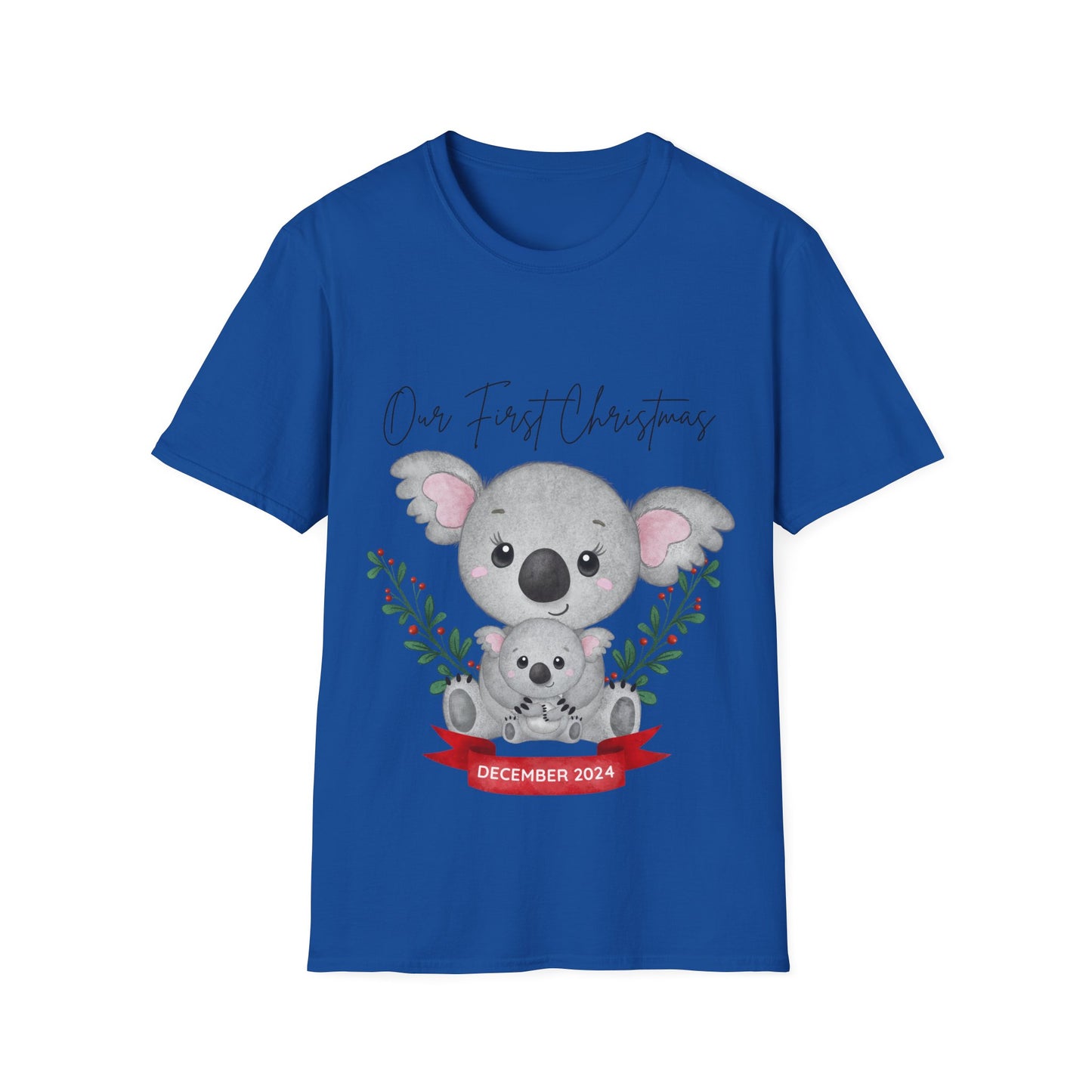 Our First Christmas Koala T-Shirt | Unisex Softstyle Tee for New Parents