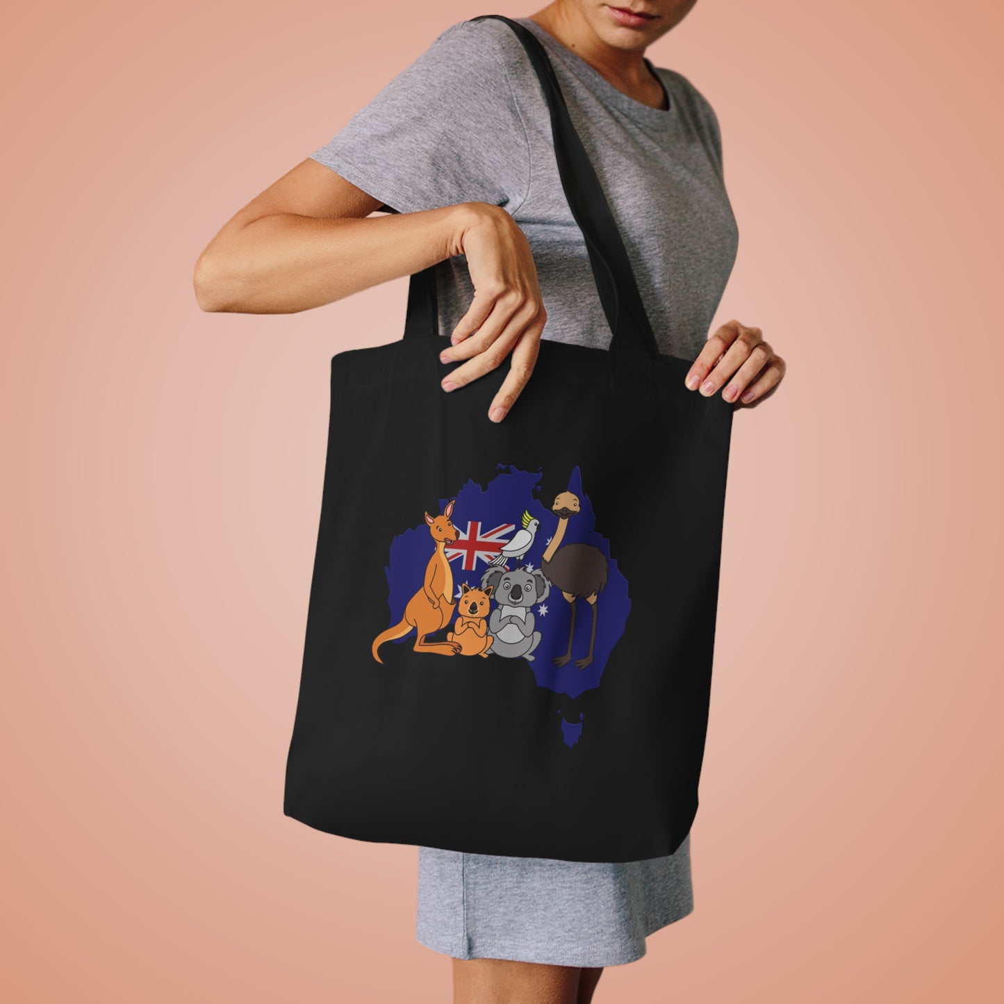 Cute Australian Animals Cotton Tote Bag – Eco-Friendly Shopping Tote