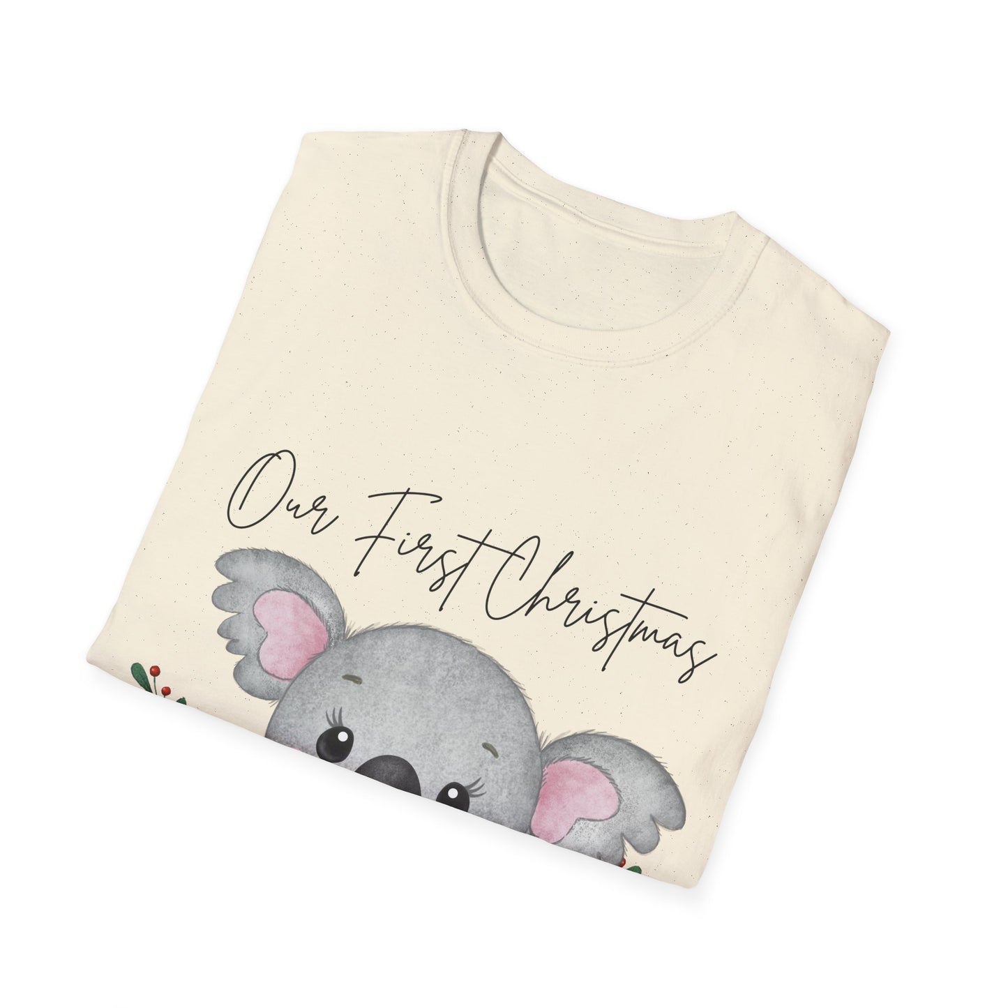 Our First Christmas Koala T-Shirt | Unisex Softstyle Tee for New Parents