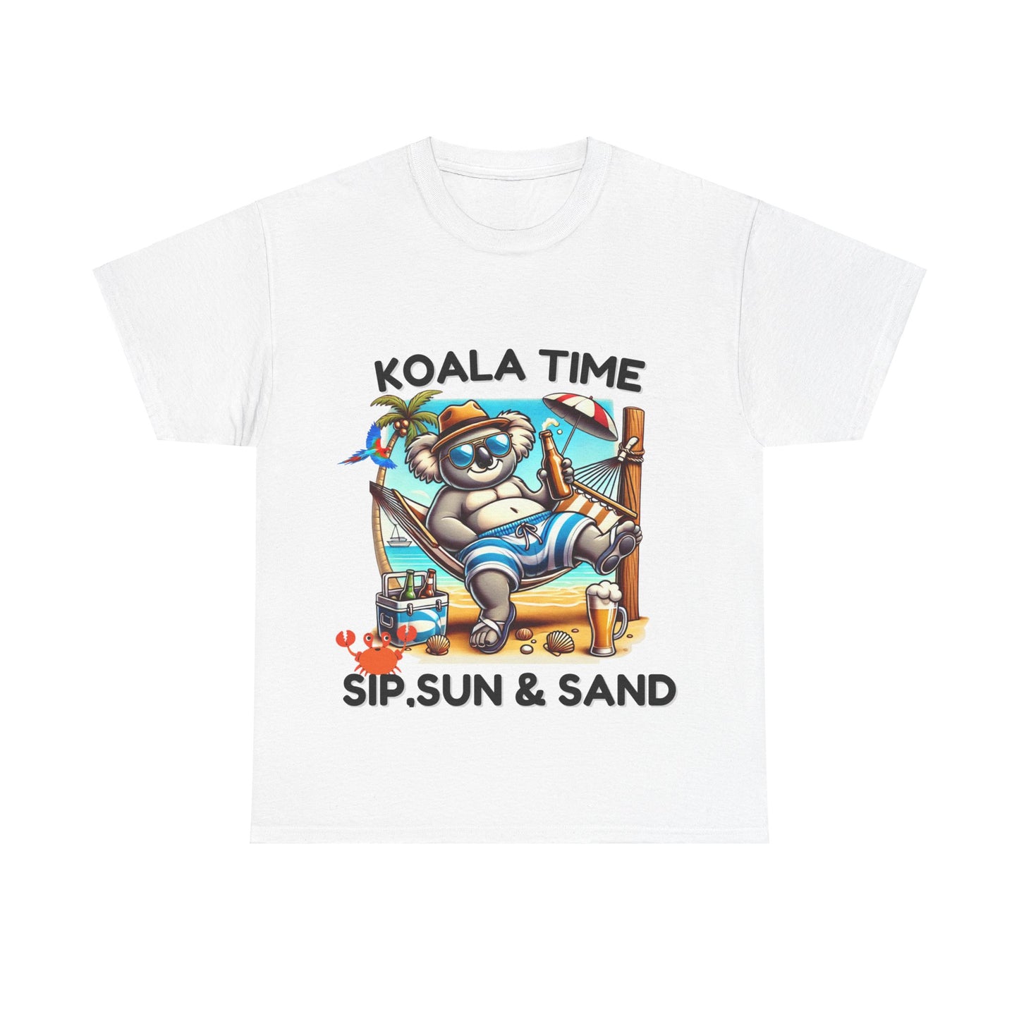 Koala Time: Sip, Sun & Sand" T-Shirt