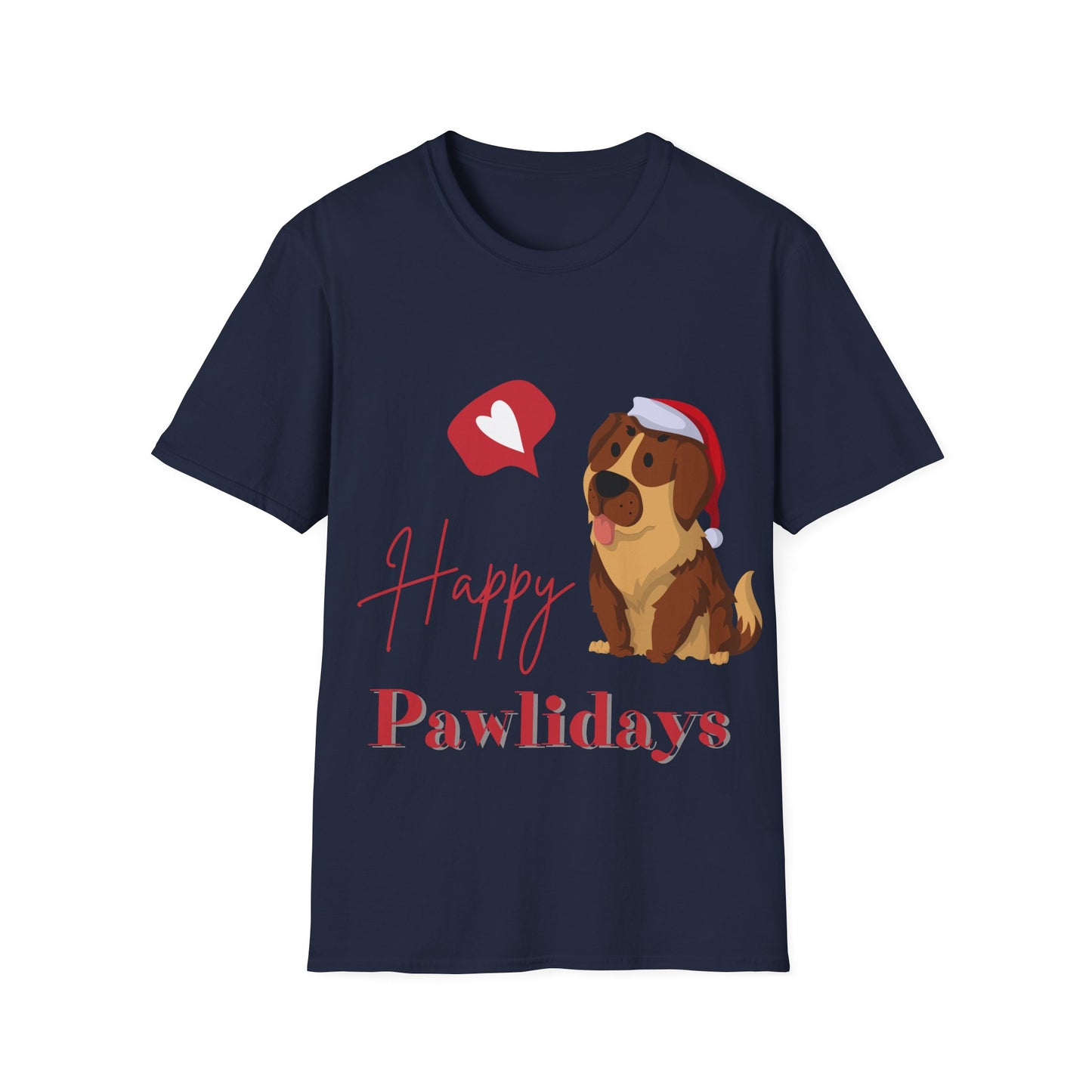 Happy Pawlidays Unisex Softstyle T-Shirt – Celebrate Your Furry Friends | Perfect Pet Lover Gift