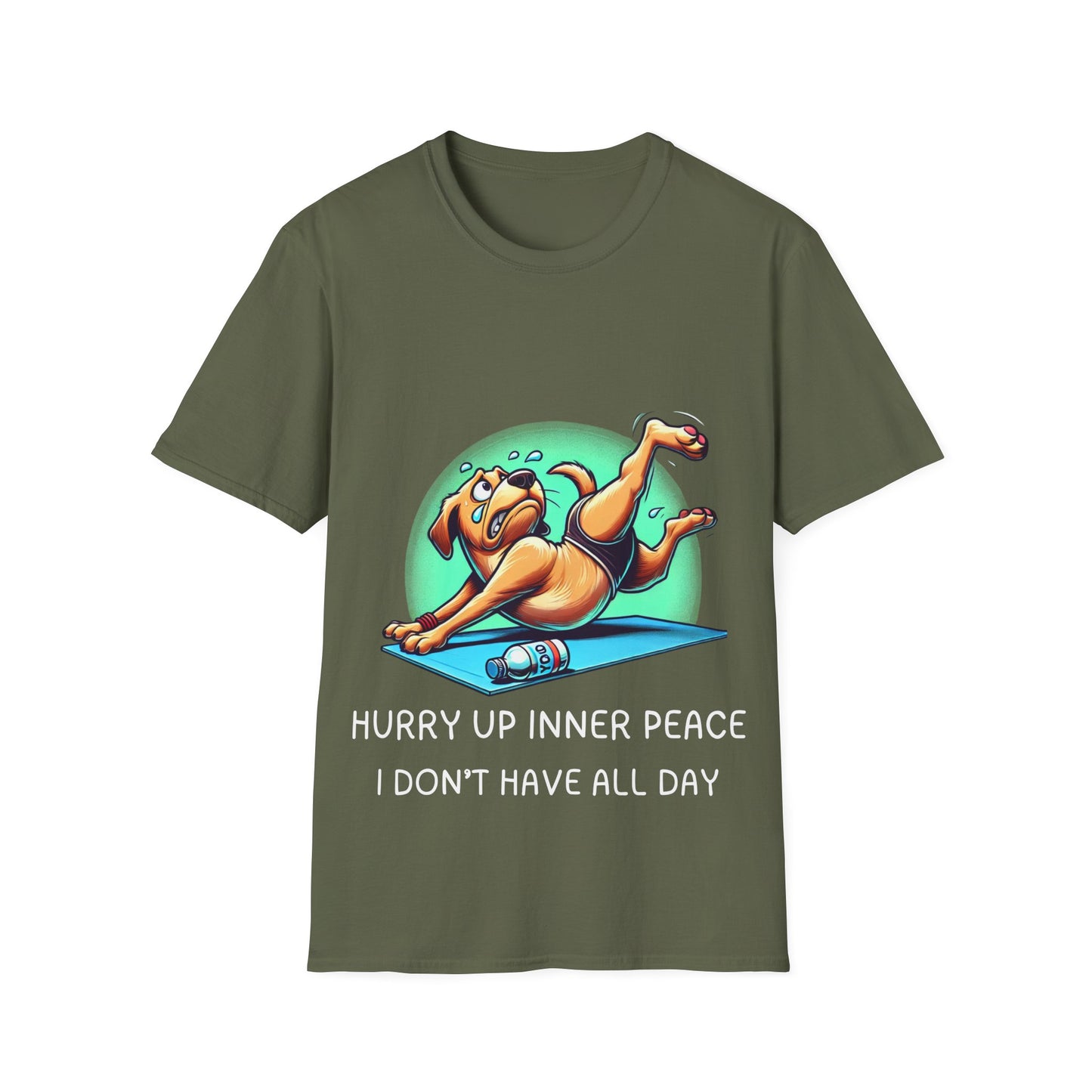 Yoga T-Shirt – 'Hurry Up Inner Peace, I Don’t Have All Day' – Comfy Cotton Blend