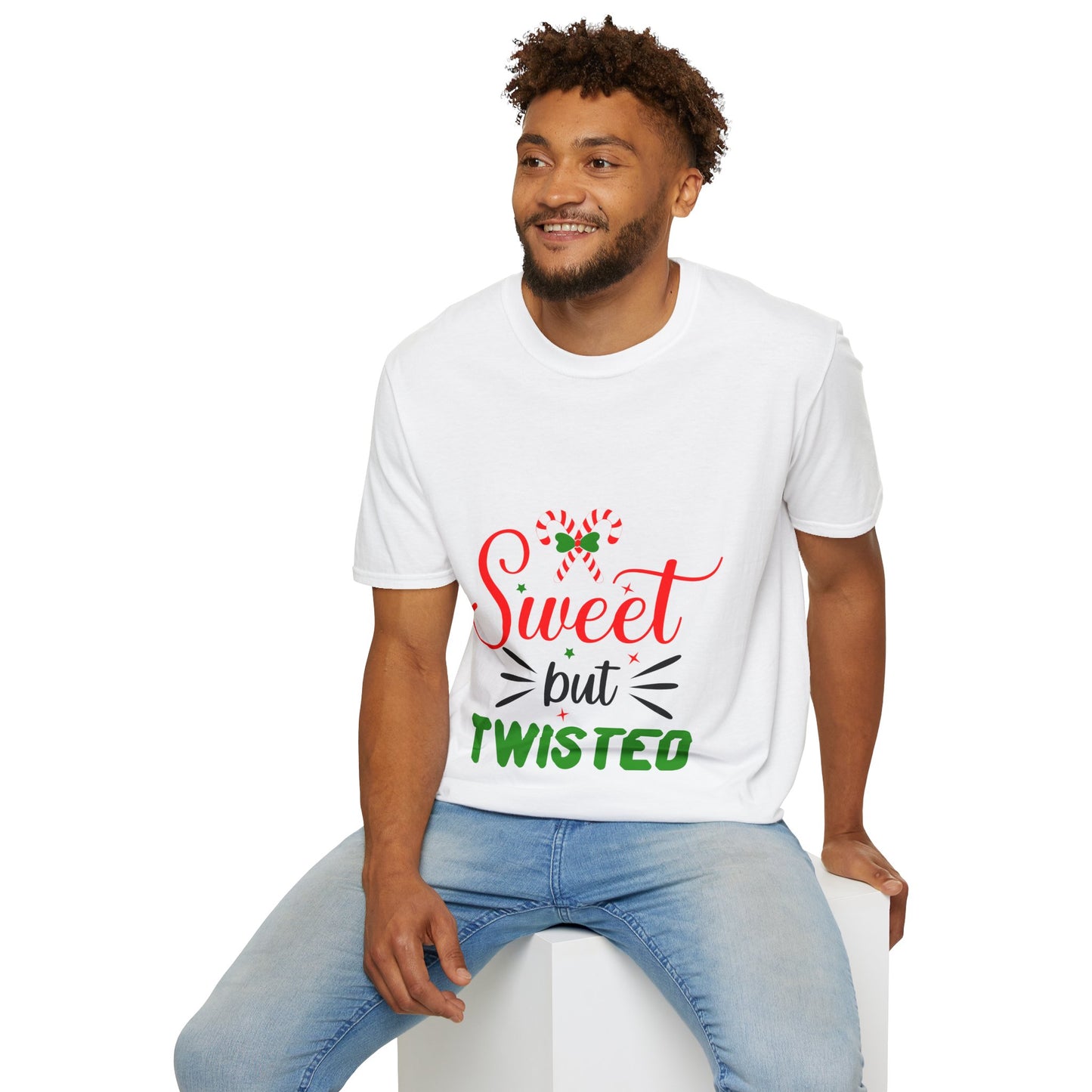 Sweet But Twisted Holiday T-Shirt – Unisex Softstyle Tee | Perfect Christmas Gift for Fun-Loving Souls