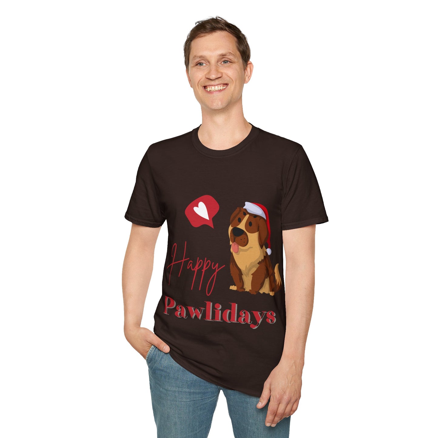 Happy Pawlidays Unisex Softstyle T-Shirt – Celebrate Your Furry Friends | Perfect Pet Lover Gift