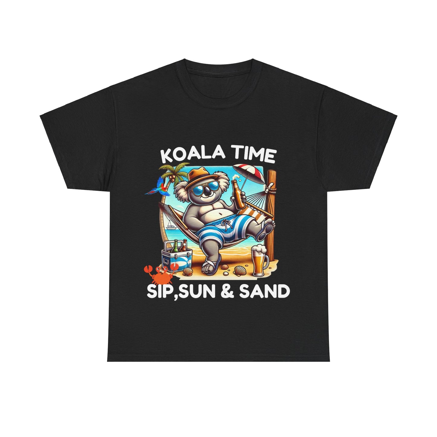 Koala Time: Sip, Sun & Sand" T-Shirt