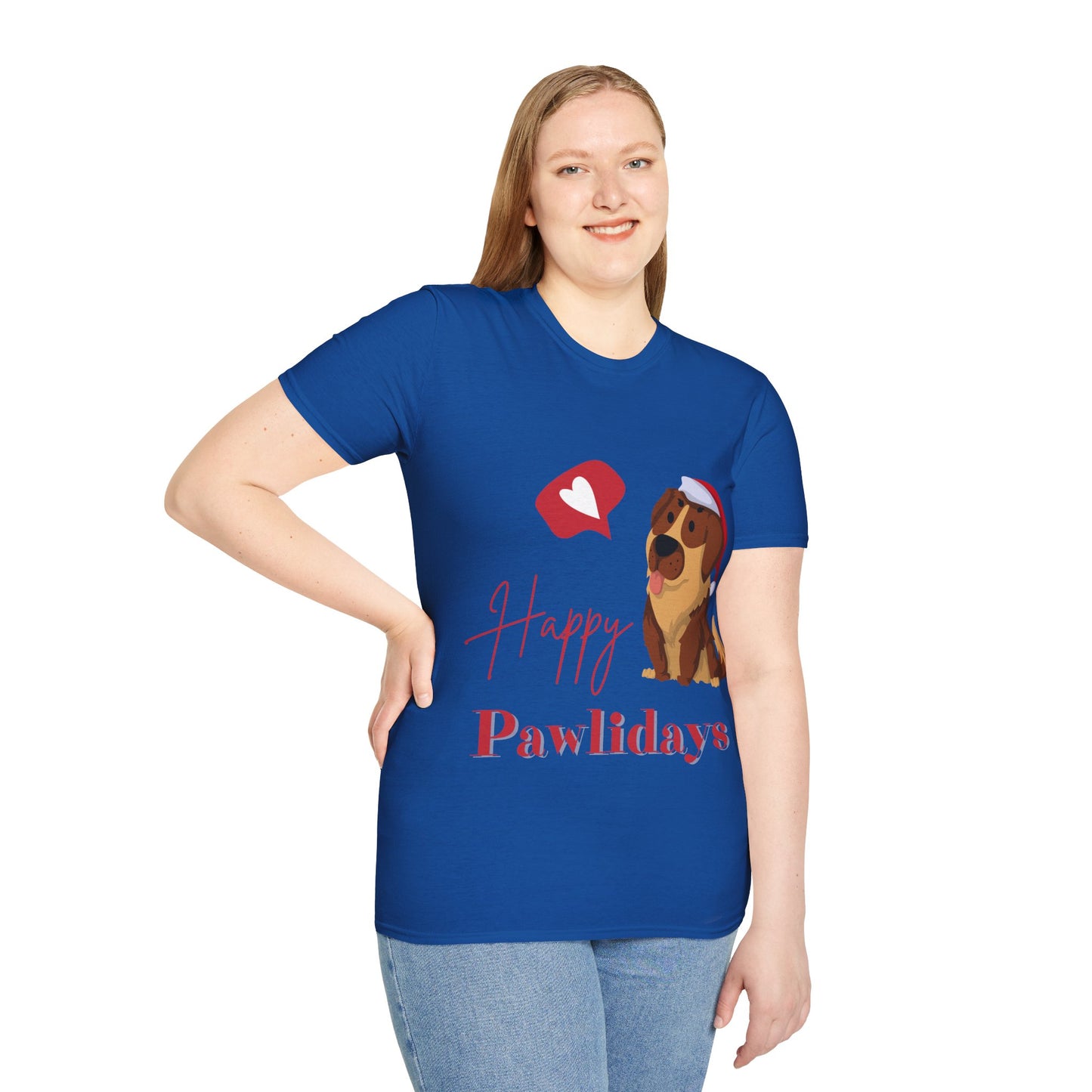 Happy Pawlidays Unisex Softstyle T-Shirt – Celebrate Your Furry Friends | Perfect Pet Lover Gift